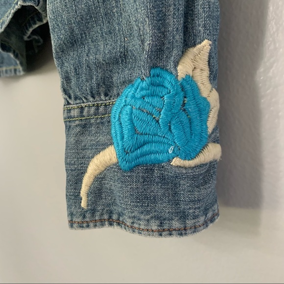 Embroidered and Screen Printed Denim Long Sleeve - Picture 3 of 16